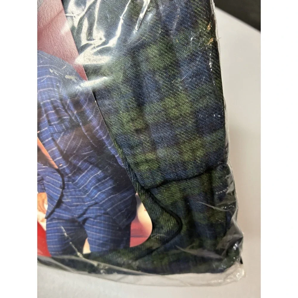 Vtg Hanes Flannel Pajama Set Men's Size Large Green Blue Plaid